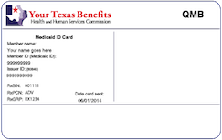 Texas QMB Medicaid Card